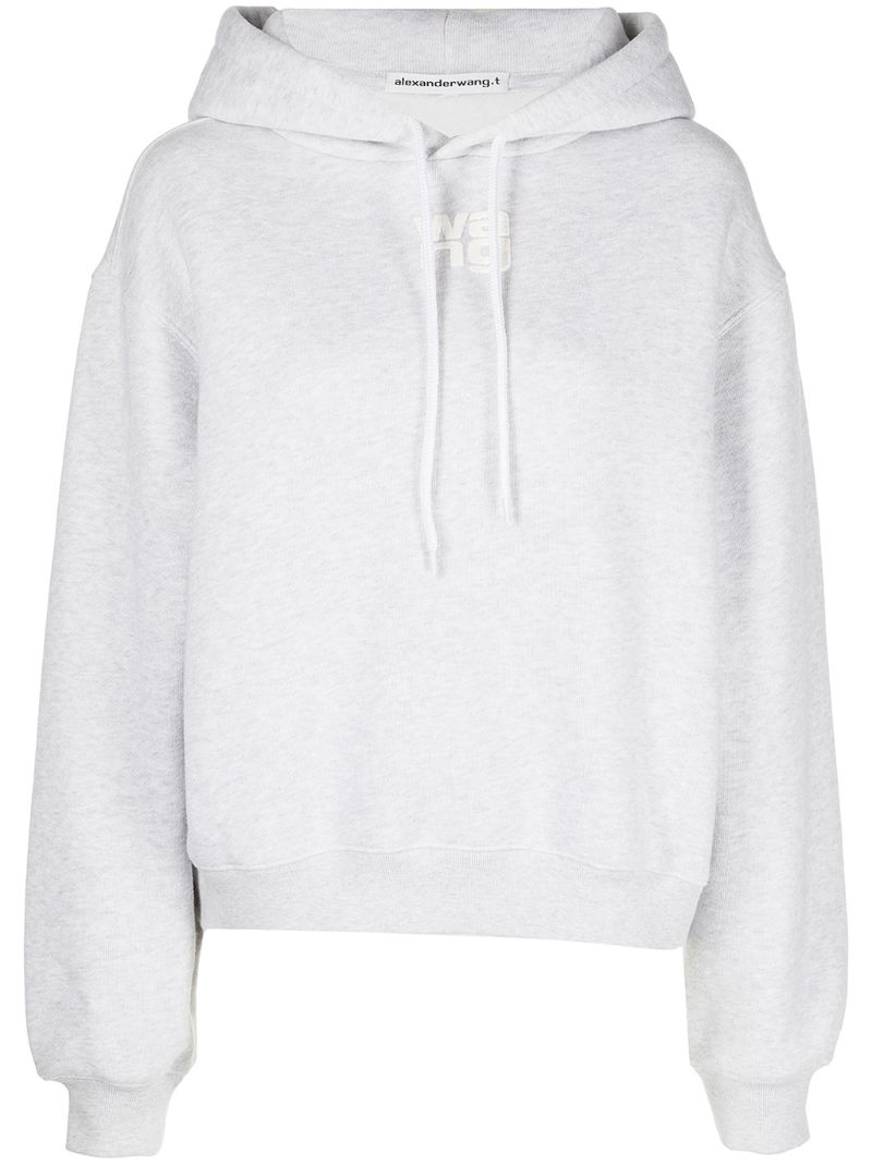 Grey Logo-print Cotton Hoodie