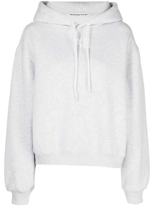 Grey Logo-print Cotton Hoodie