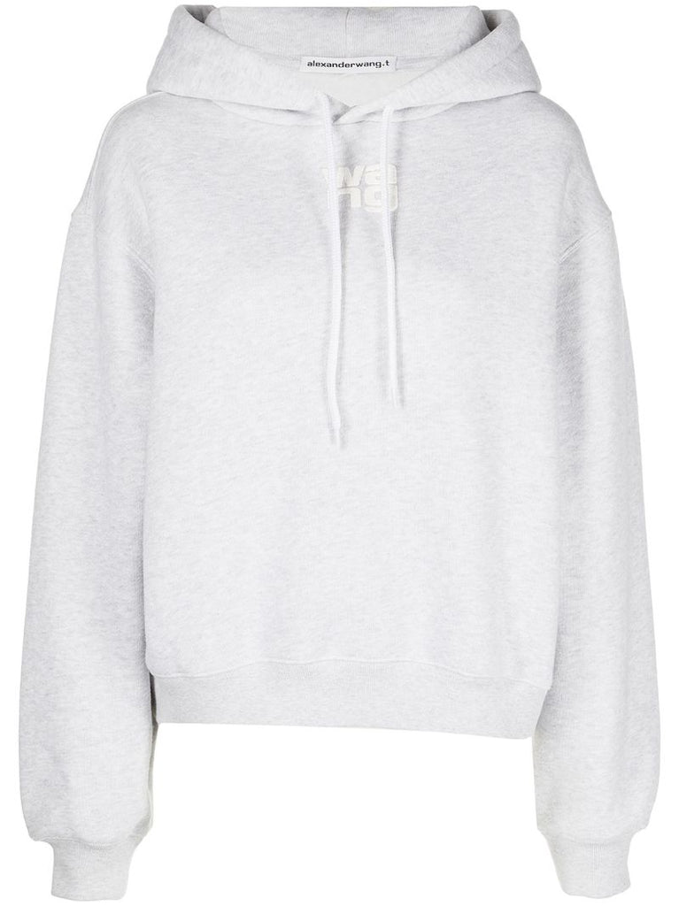 Grey Logo-print Cotton Hoodie