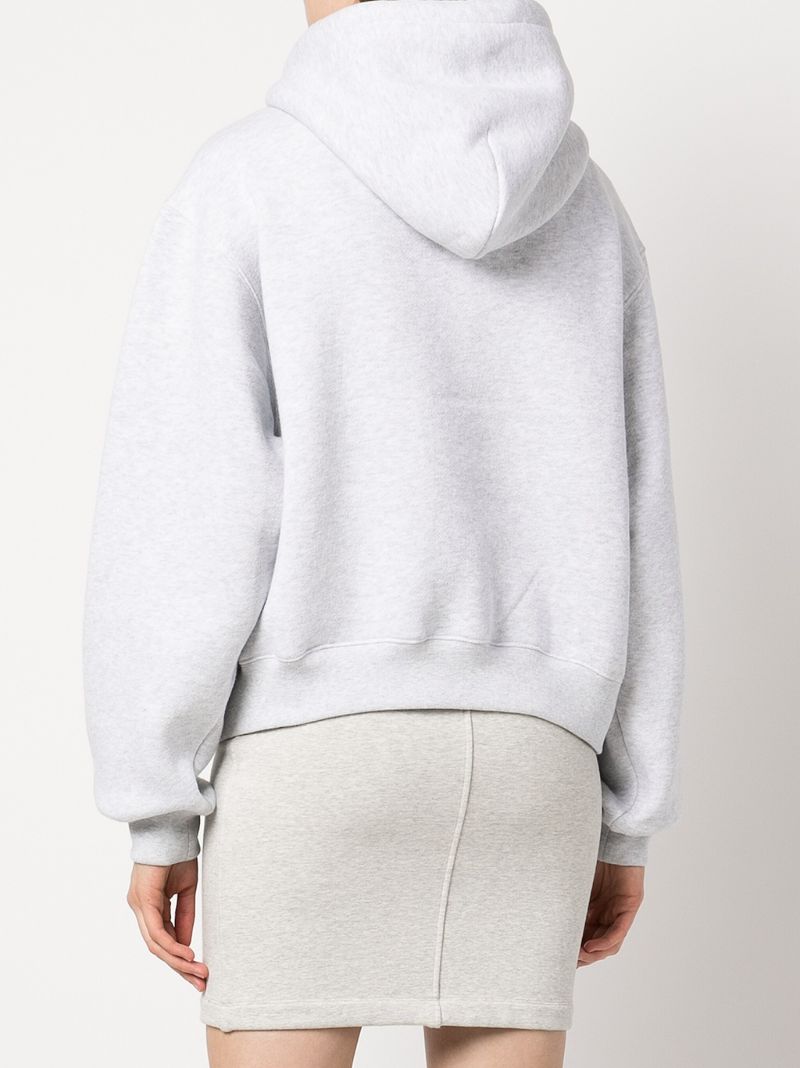 Grey Logo-print Cotton Hoodie