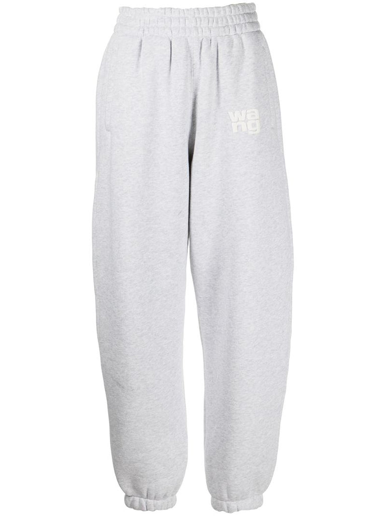 Grey Logo-print Cotton Track Pants
