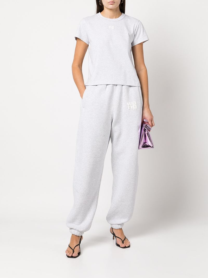 Grey Logo-print Cotton Track Pants