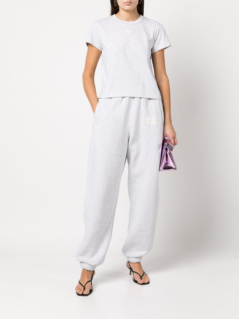Grey Logo-print Cotton Track Pants