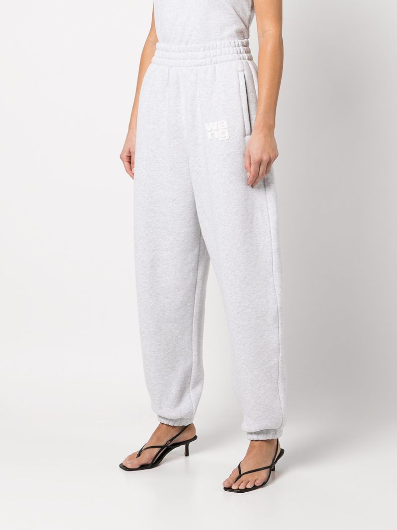 Grey Logo-print Cotton Track Pants