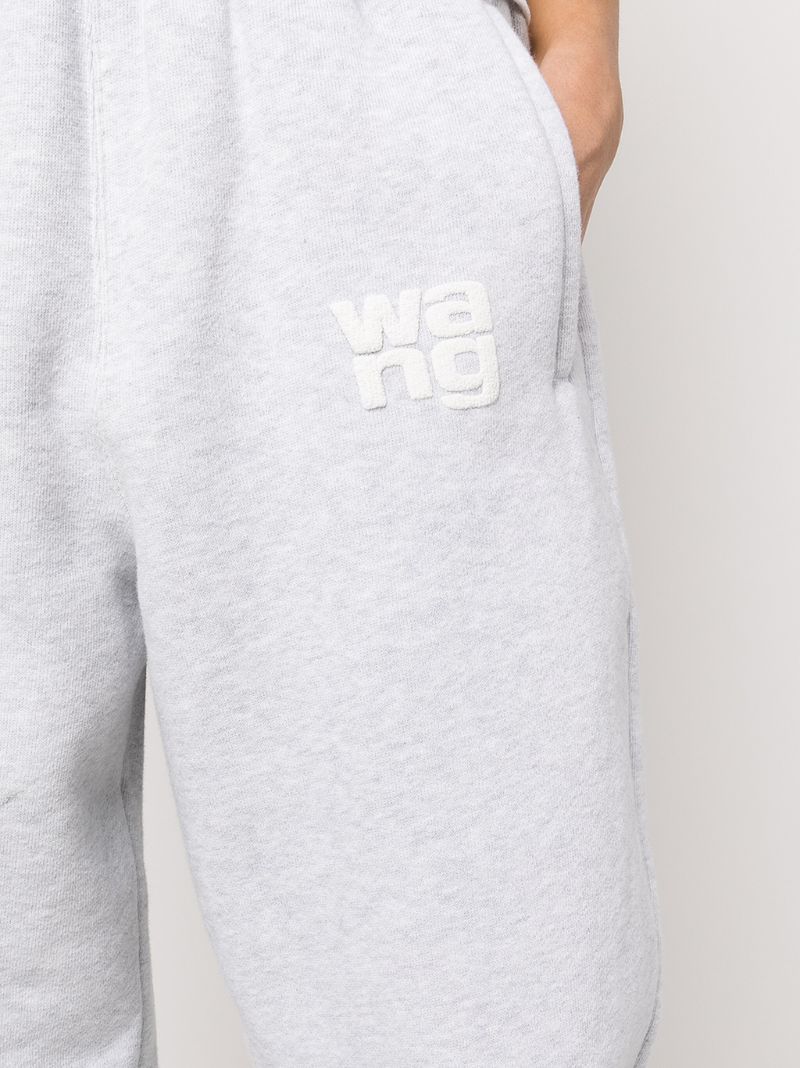 Grey Logo-print Cotton Track Pants