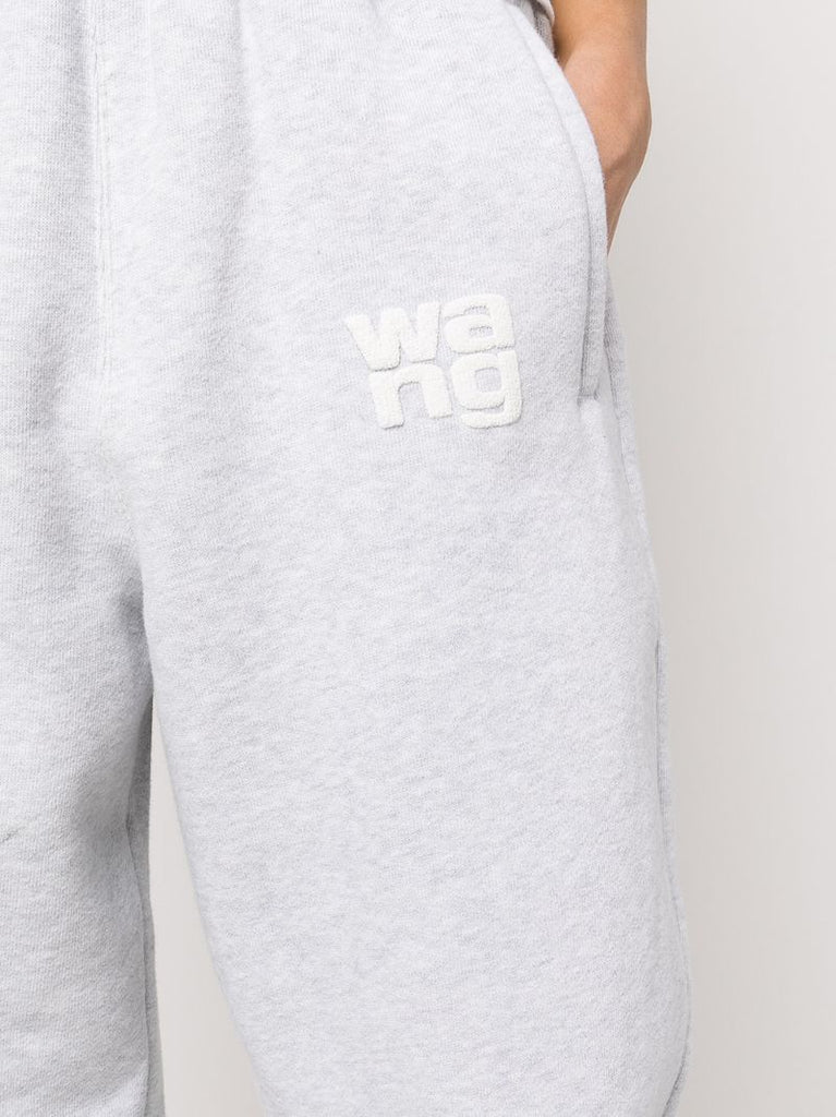 Grey Logo-print Cotton Track Pants
