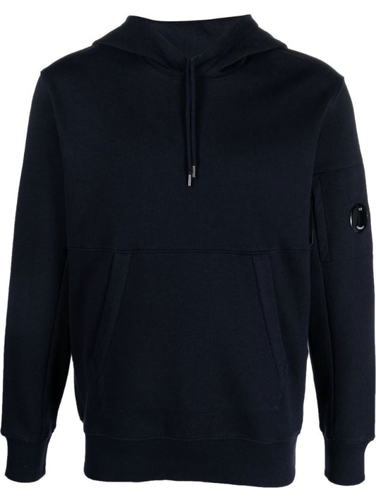Blue Diagonal Raised Fleece Hoodie