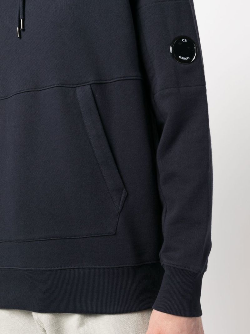 Blue Diagonal Raised Fleece Hoodie
