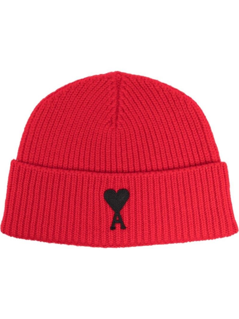 Red Ami De CÃ_x0085_â_x0080__x009c_ur Merino Wool Beanie Hat
