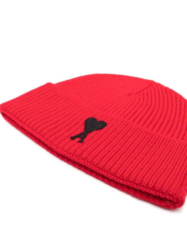Red Ami De CÃ_x0085_â_x0080__x009c_ur Merino Wool Beanie Hat