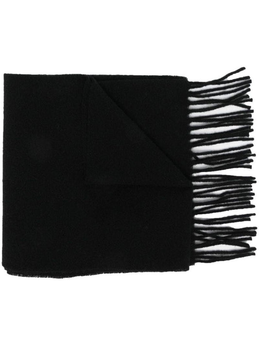 Black Ami De Coeur Embroidered Fringed Scarf