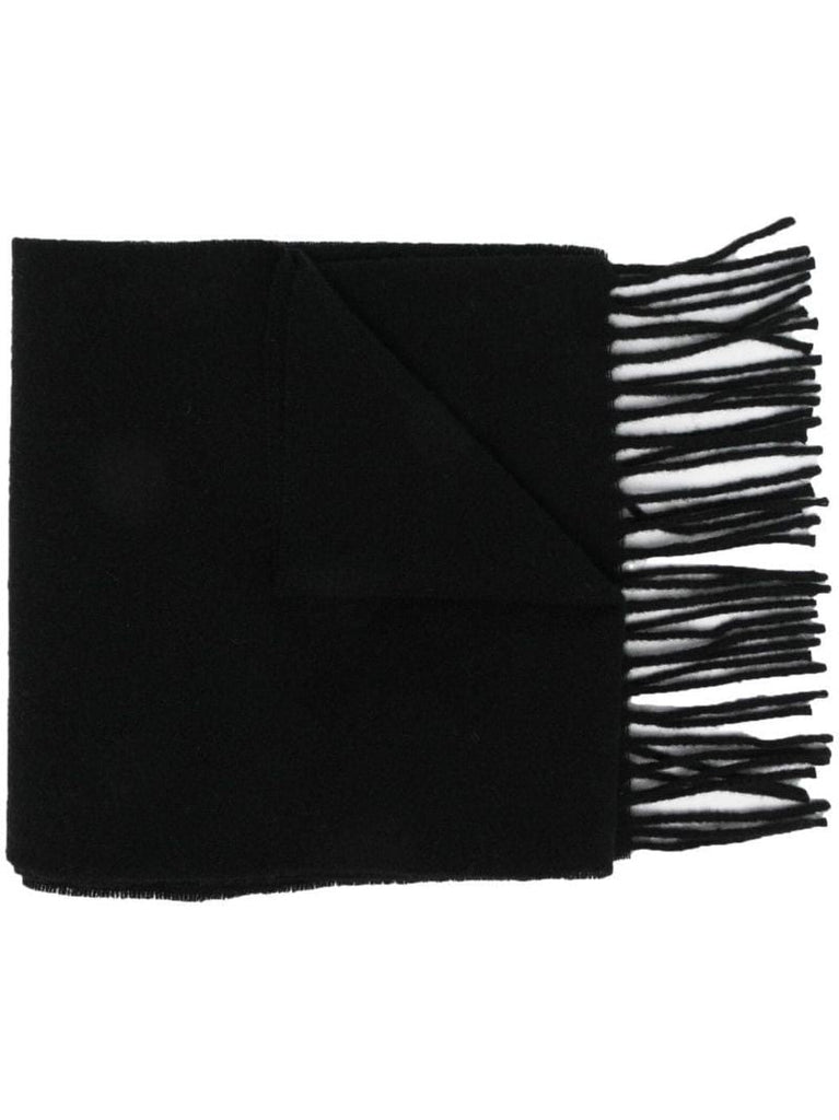 Black Ami De Coeur Embroidered Fringed Scarf