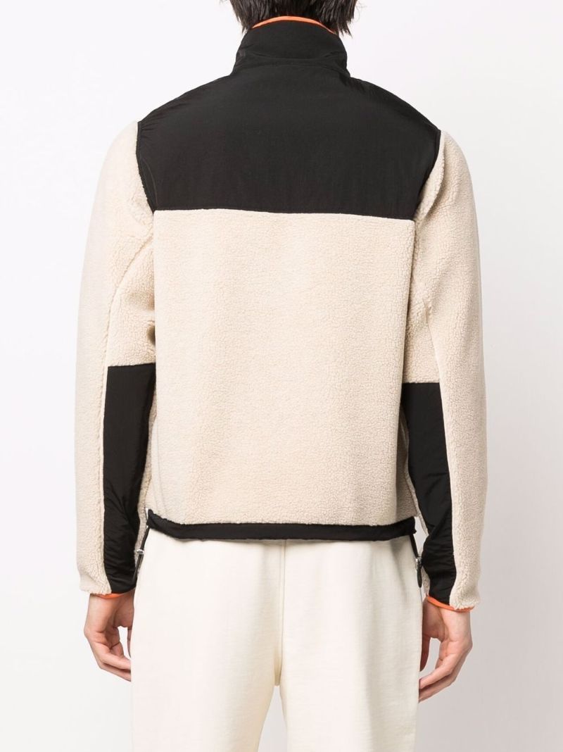 Black and White Ami De Coeur Panelled  Shearling Jacket