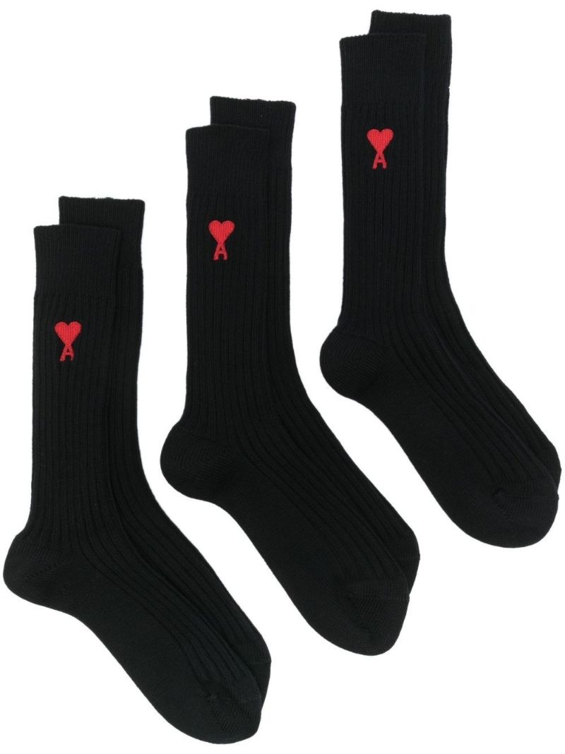Black Ami De Coeur Organic-cotton Socks Set
