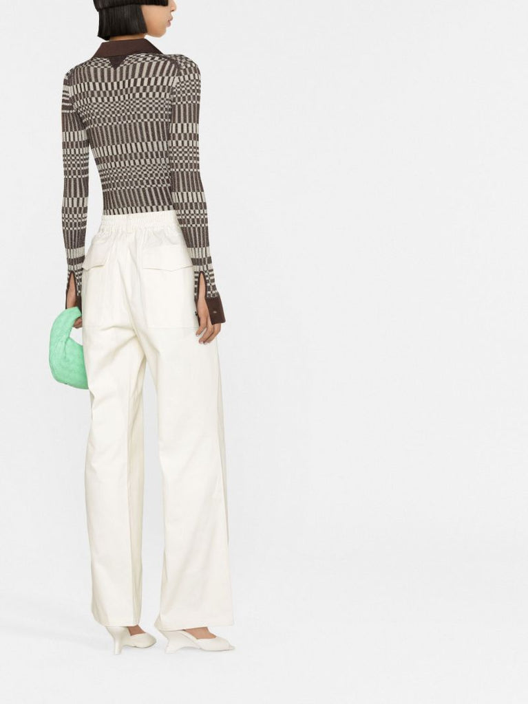 Brown Knitted Silk Top