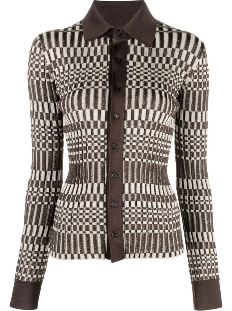 Brown Knitted Silk Top
