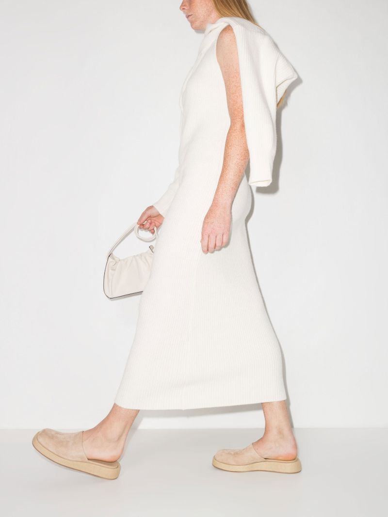 White Ribbed Knit Co-ord Dress Set