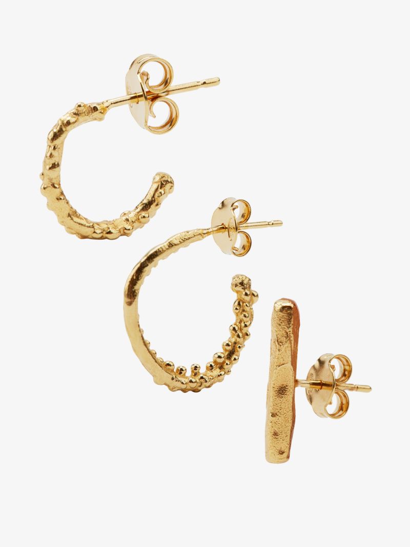 Gold-plated the Starry Night Earring Set