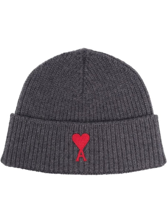 Grey Ami De Coeur Wool Beanie Hat