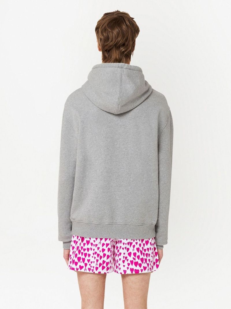 Grey Ami De Coeur Organic-cotton Hoodie