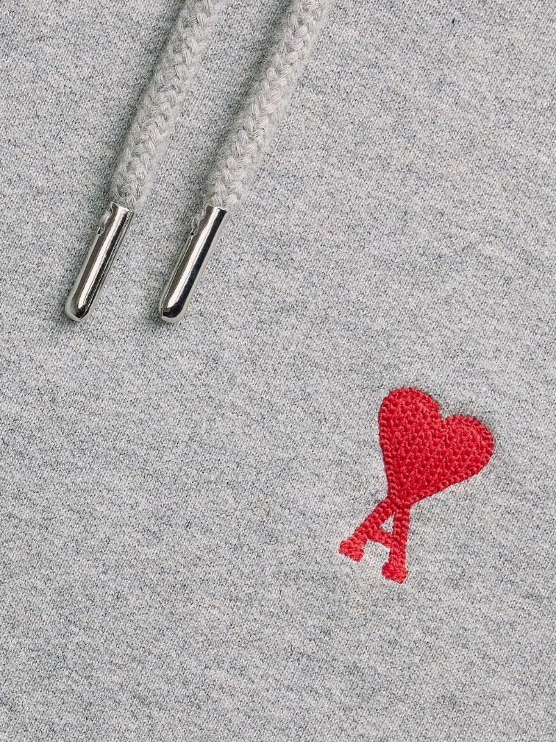Grey Ami De Coeur Organic-cotton Hoodie