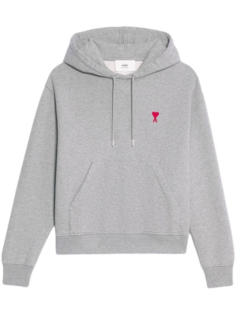 Grey Ami De Coeur Organic-cotton Hoodie