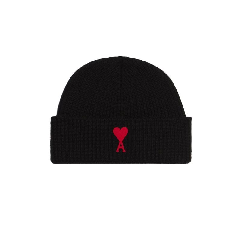 Black Ami De Coeur Wool Beanie Hat