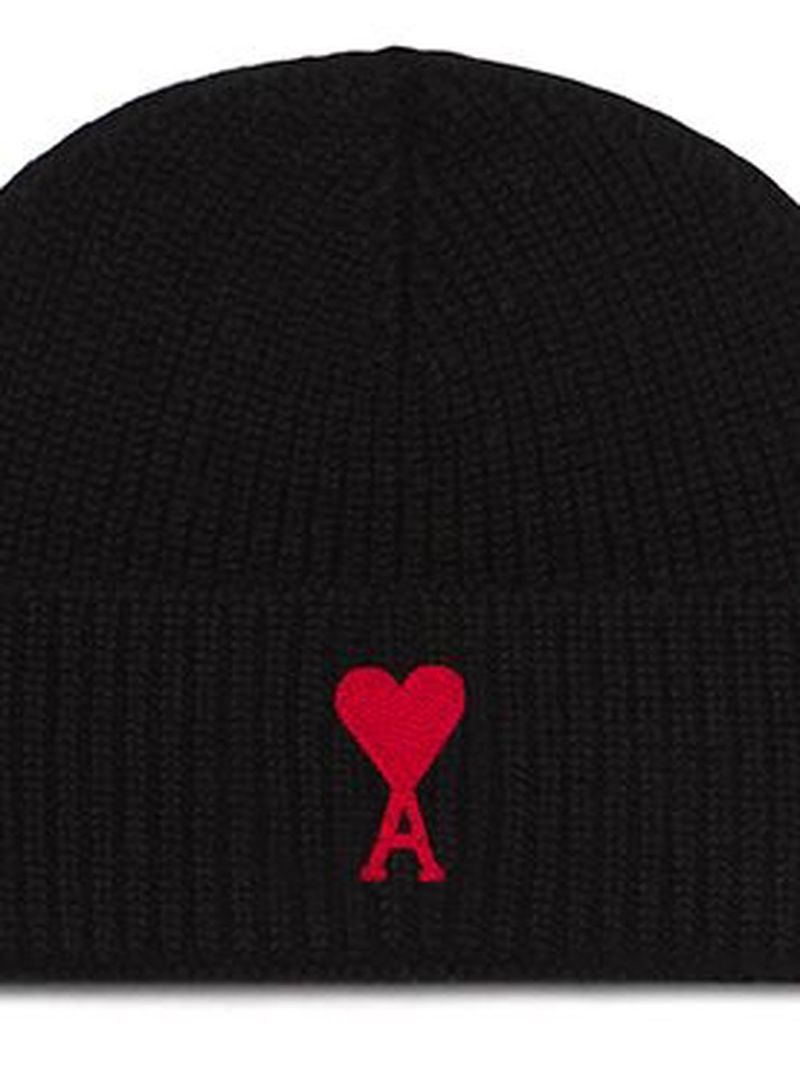 Black Ami De Coeur Wool Beanie Hat