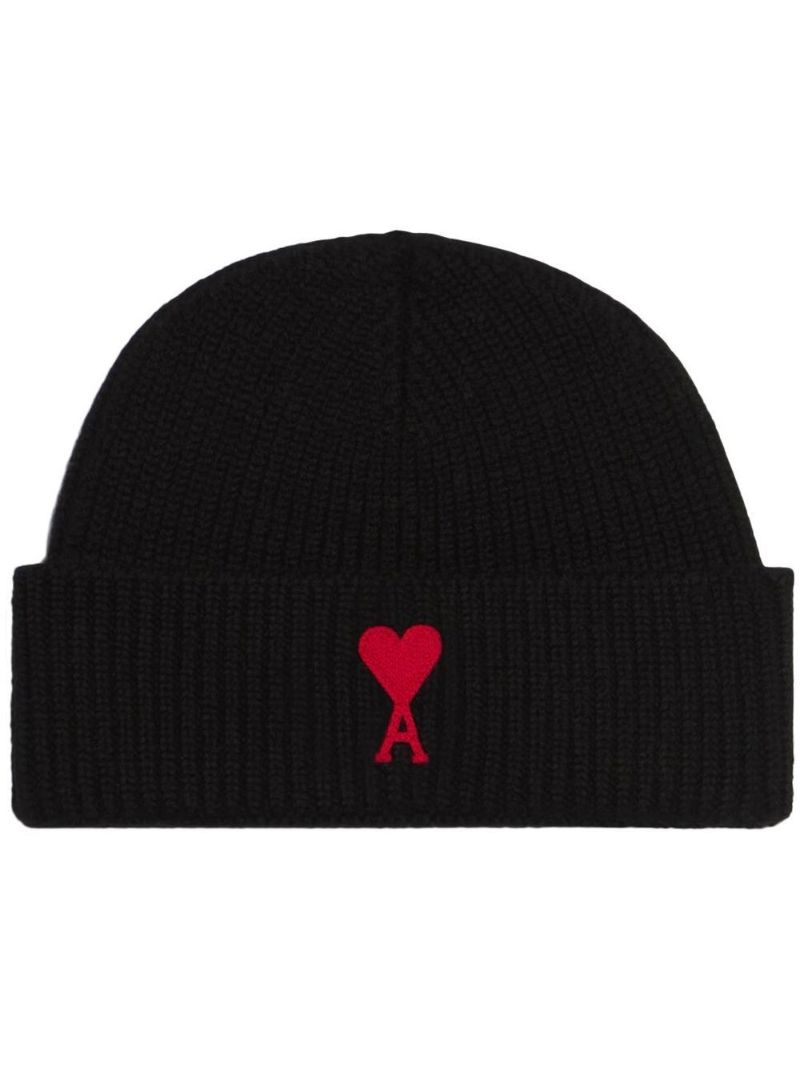 Black Ami De Coeur Wool Beanie Hat