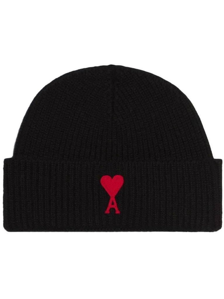 Black Ami De Coeur Wool Beanie Hat