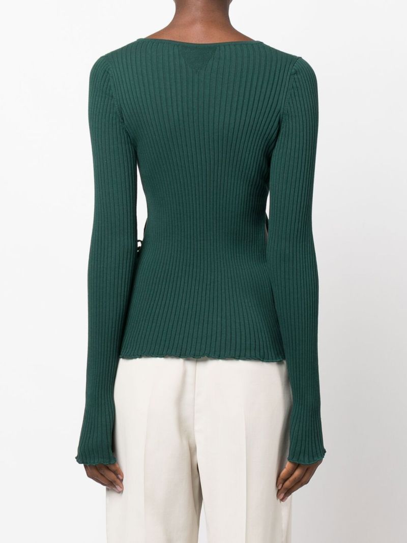 Green Side-tie Cotton Top