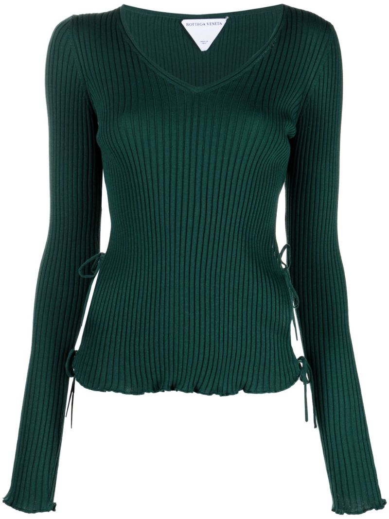 Green Side-tie Cotton Top