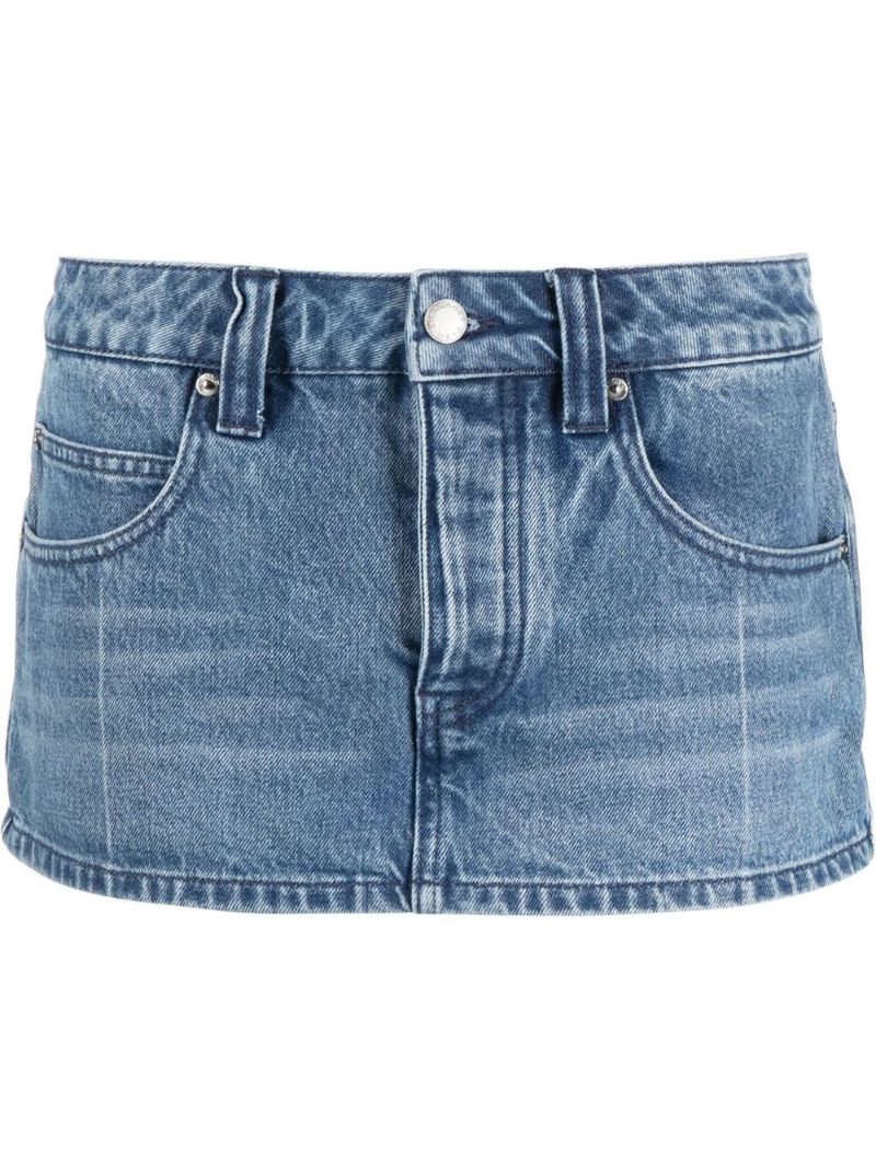 Blue Low-waisted Mini Denim Skirt