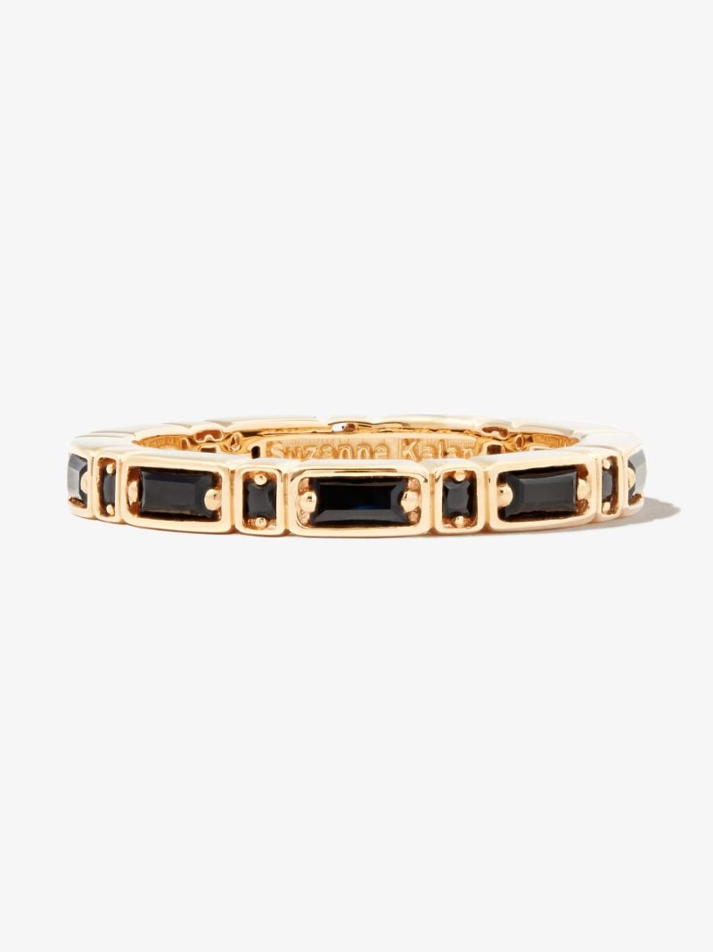 18kt Yellow Gold Inlay Sideways Sapphire Eternity Band Ring