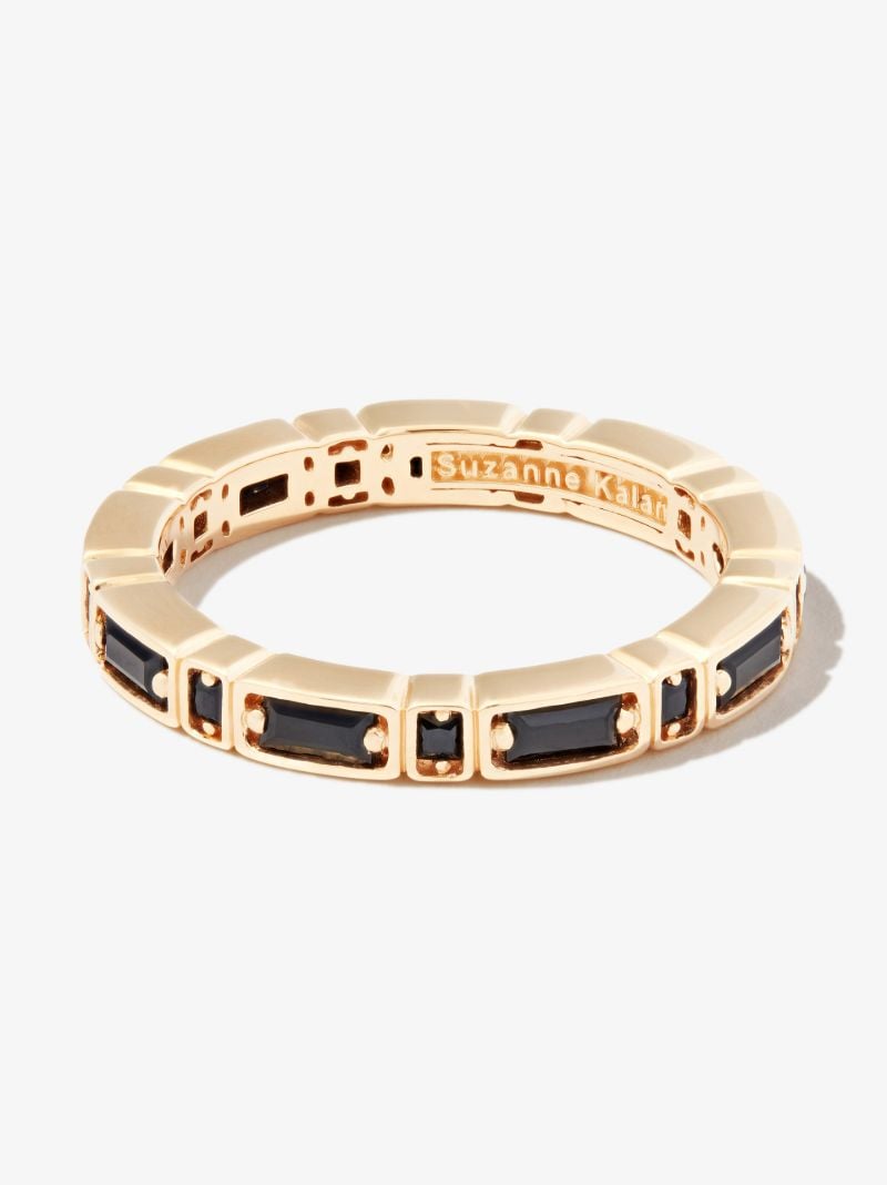 18kt Yellow Gold Inlay Sideways Sapphire Eternity Band Ring