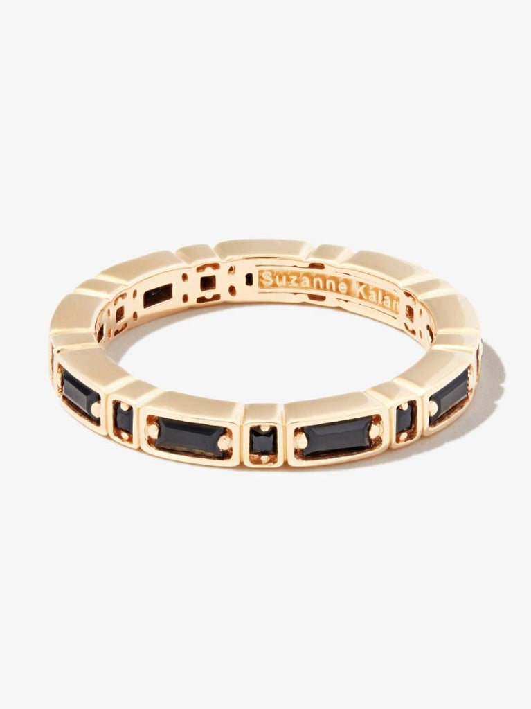 18kt Yellow Gold Inlay Sideways Sapphire Eternity Band Ring