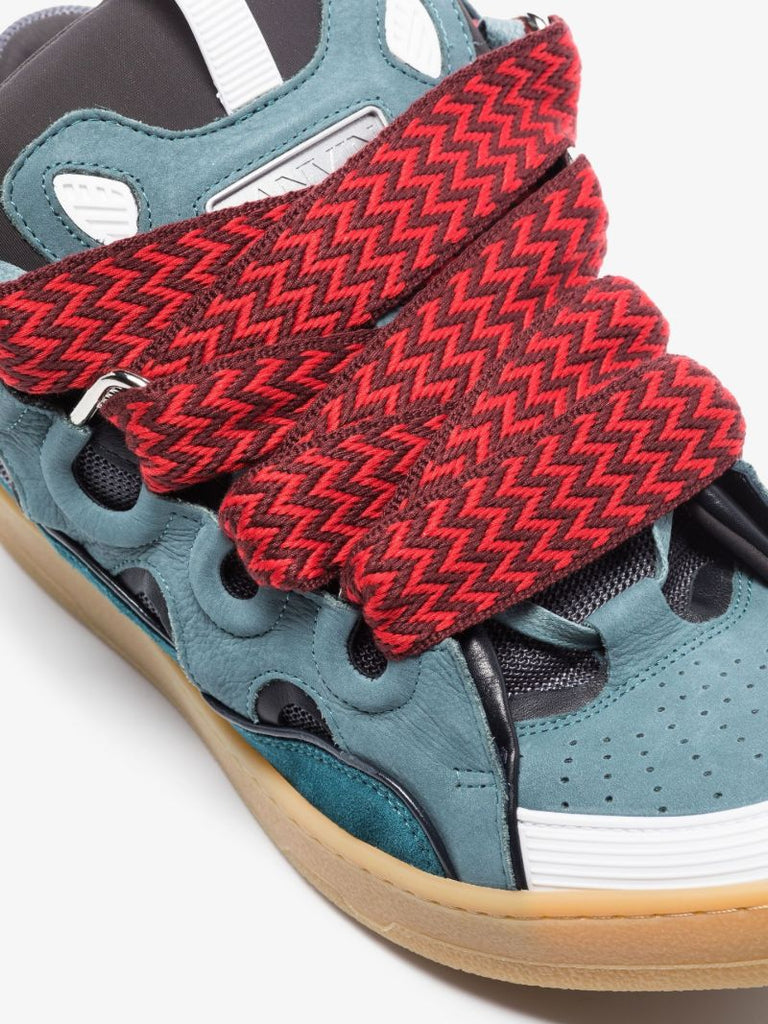 Blue Curb Leather Sneakers