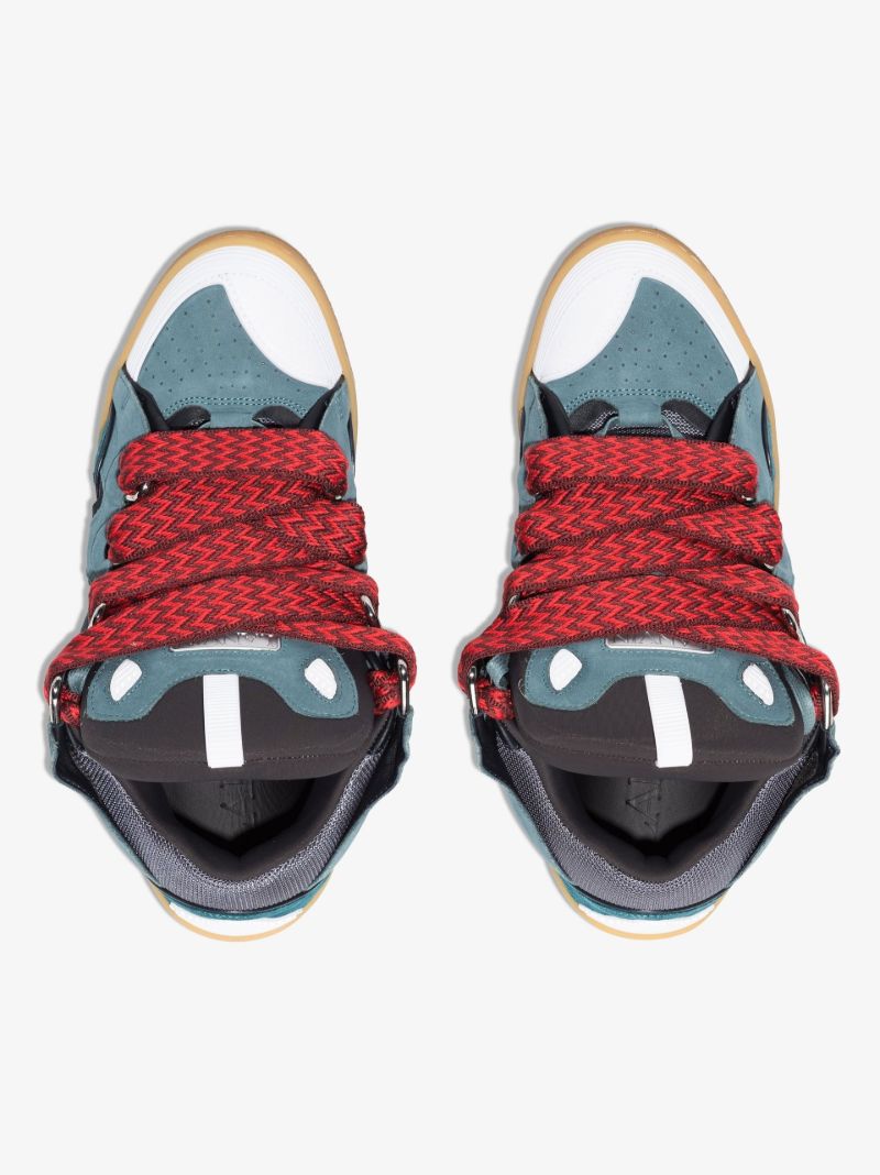 Blue Curb Leather Sneakers