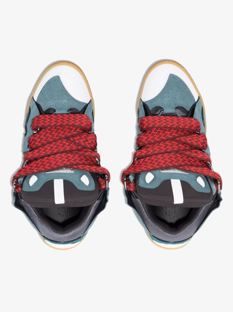Blue Curb Leather Sneakers
