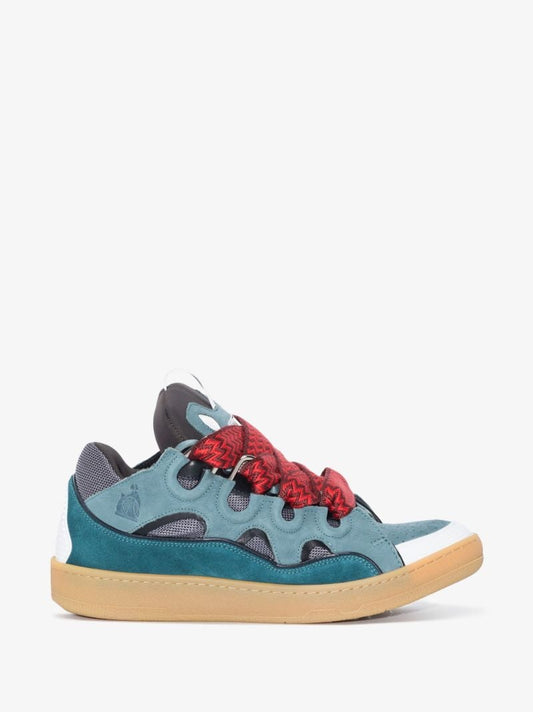 Blue Curb Leather Sneakers