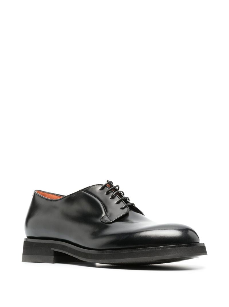 Black Delight Leather Derby Shoes