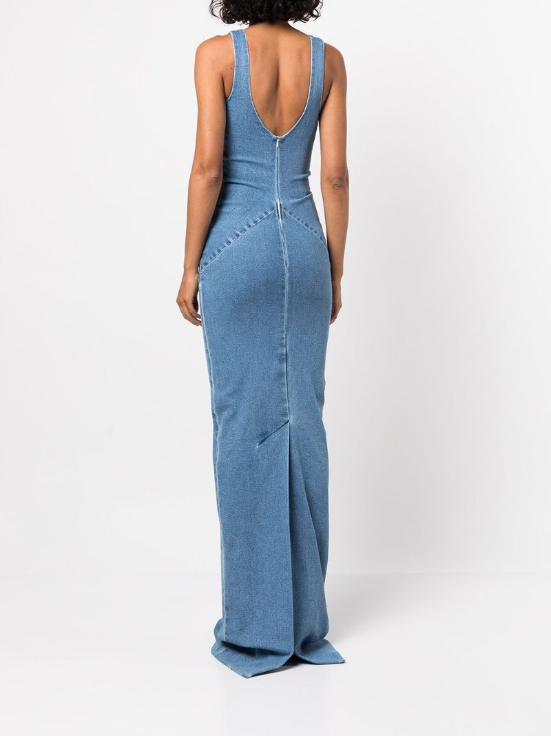 Blue Denim Maxi Dress