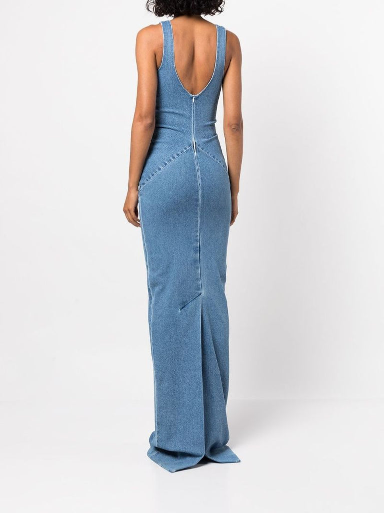 Blue Denim Maxi Dress
