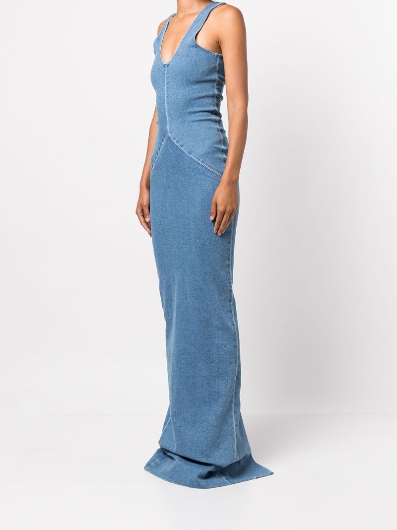Blue Denim Maxi Dress