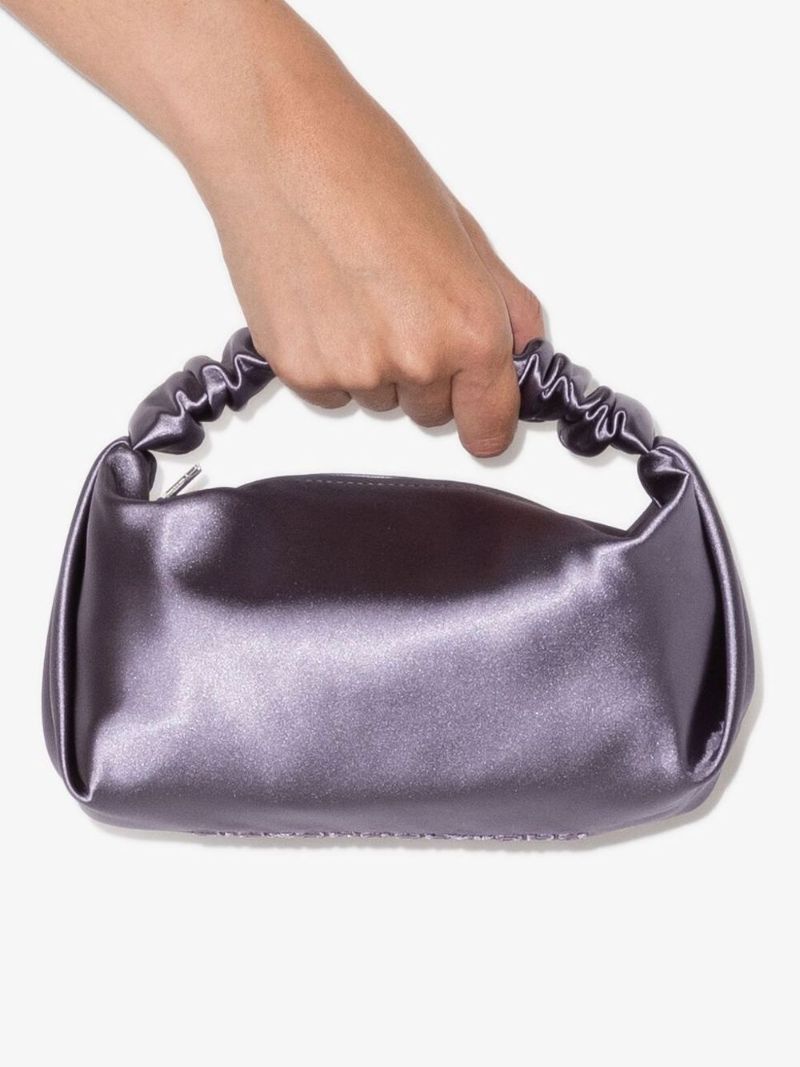 Purple Scrunchie Satin Mini Bag