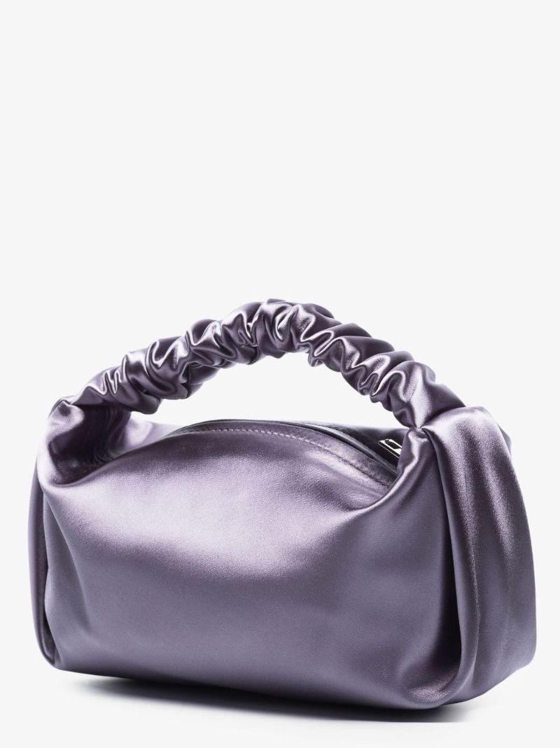 Purple Scrunchie Satin Mini Bag