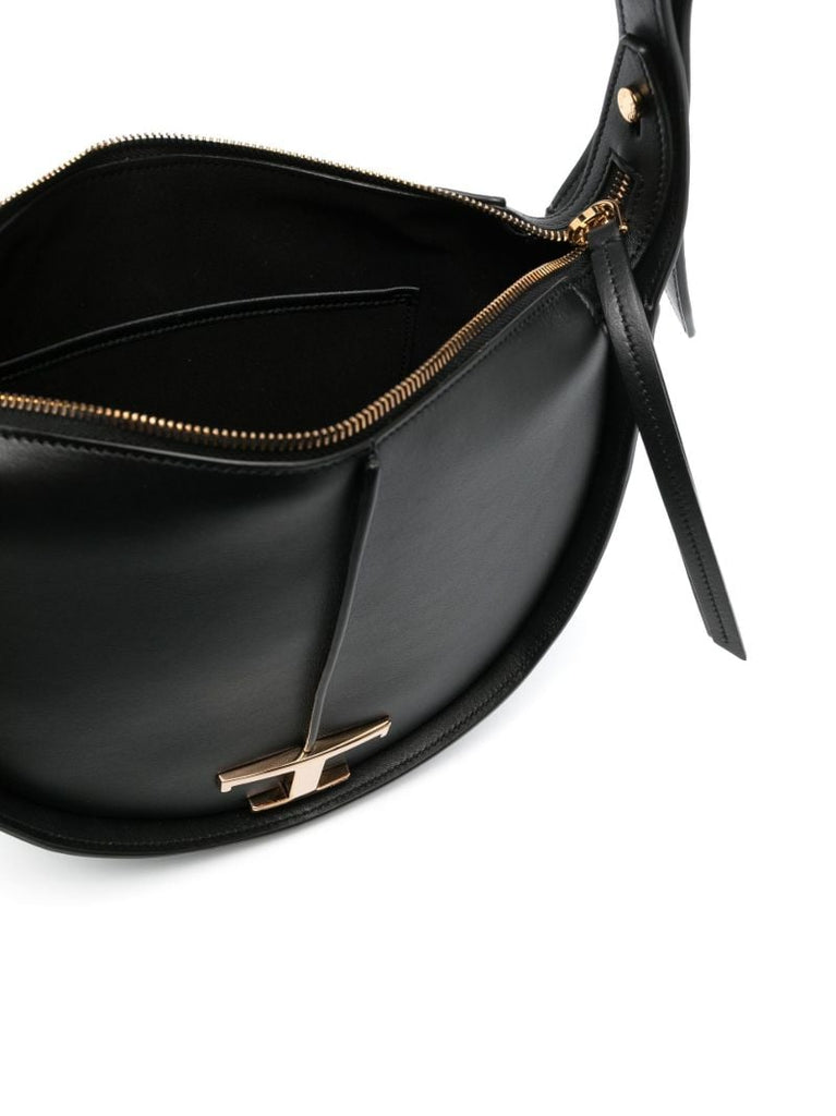 Black Hobo Leather Shoulder Bag