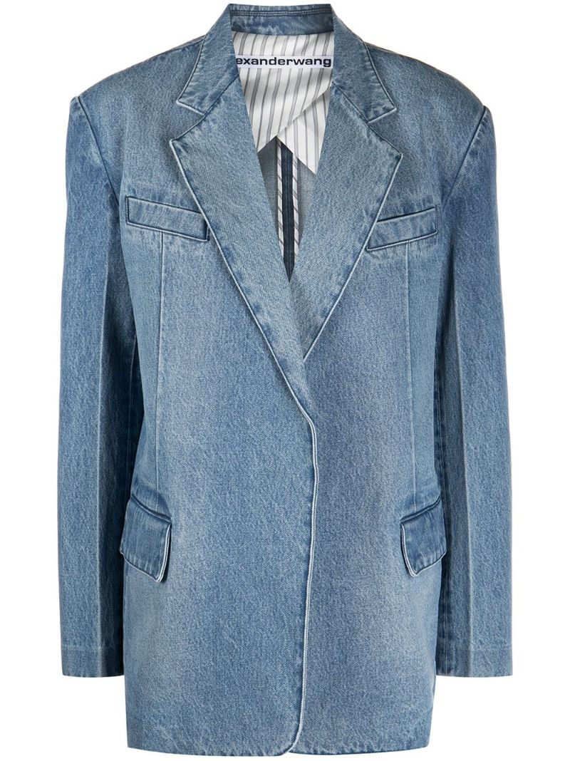 Blue Oversized Denim Blazer