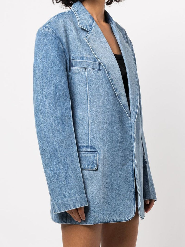 Blue Oversized Denim Blazer