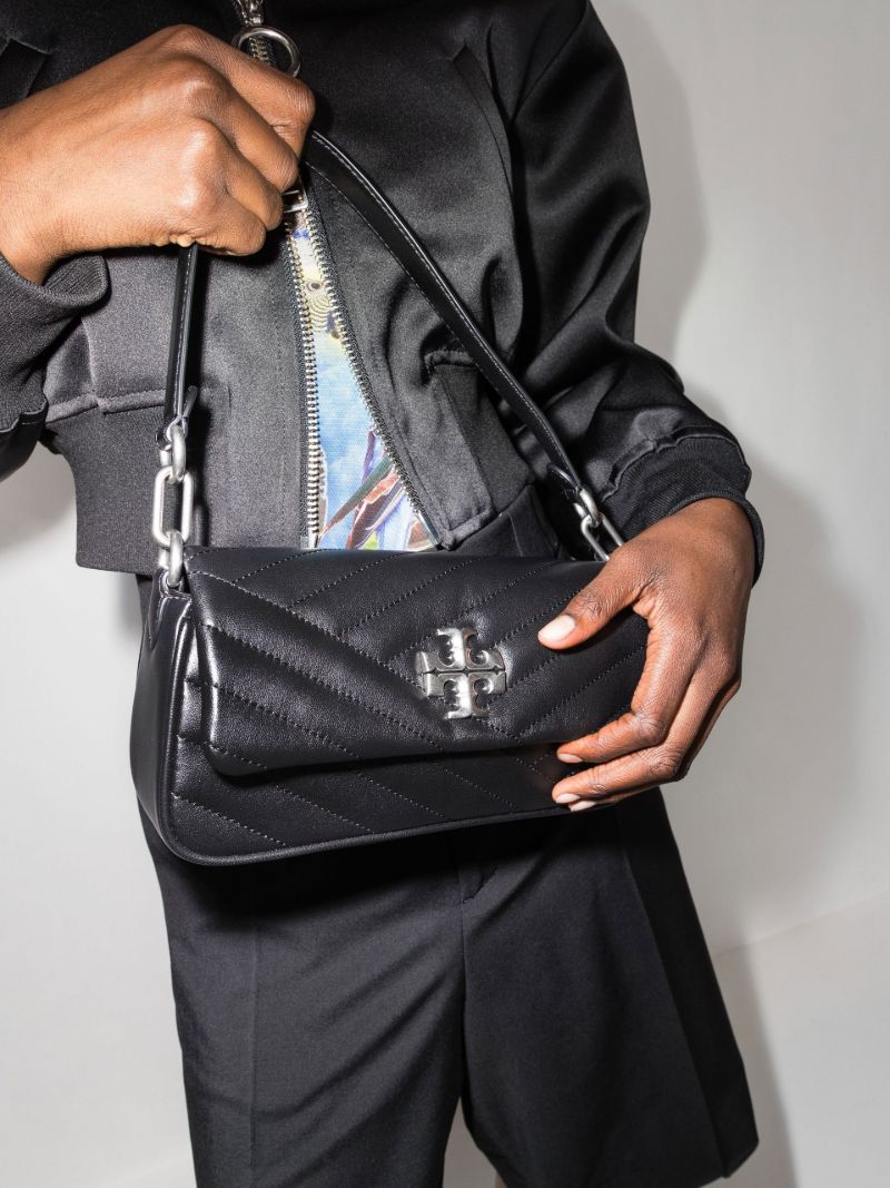 Black Kira Small Quilted Leather Shoulder Bag